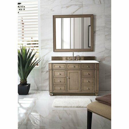 James Martin Vanities Bristol 48in Single Vanity, Whitewashed Walnut w/ 3 CM Arctic Fall Solid Surface Top 157-V48-WW-3AF